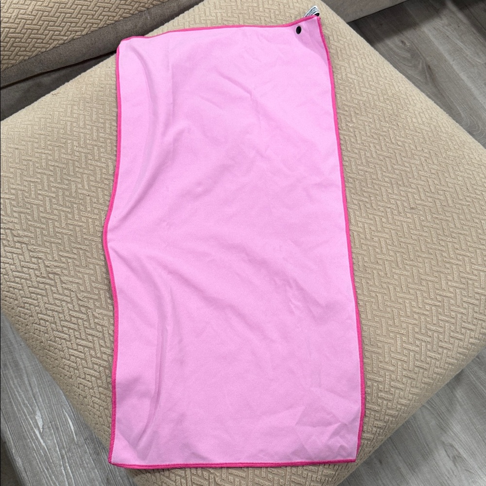 Pink Microfiber Towel with Hot Pink Trim